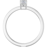 14K White Gold 1/4 CT Lab-Grown Diamond Ring
