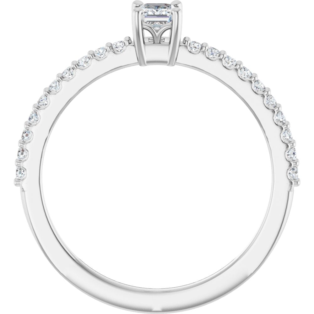 14K White Gold 3/8 CTW Lab-Grown Diamond Ring