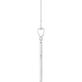 14K White Gold 3/8 CTW Lab-Grown Diamond French-Set Cross 16-18" Necklace