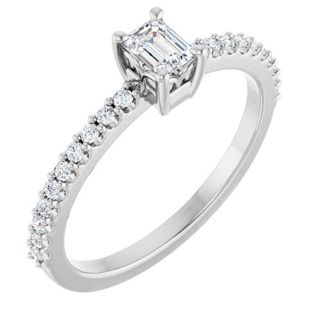 14K White Gold 3/8 CTW Lab-Grown Diamond Ring