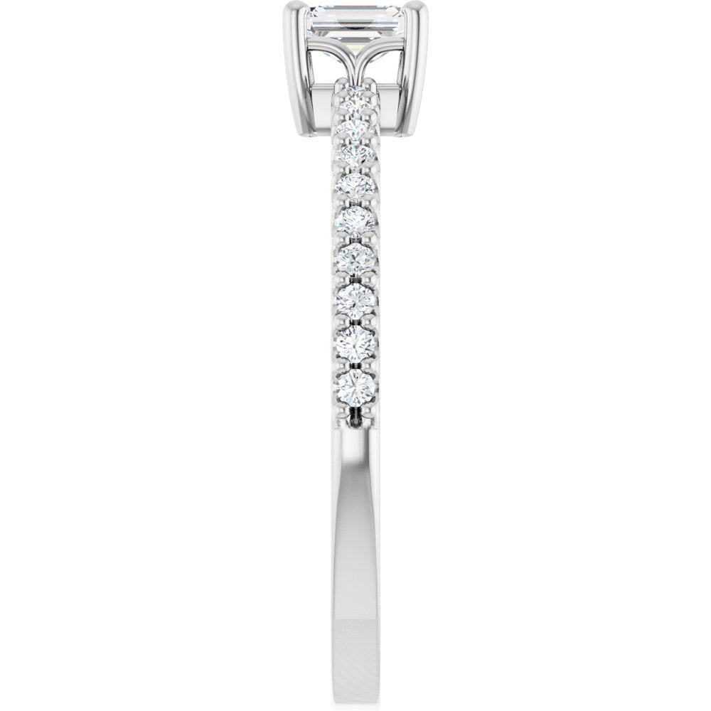 14K White Gold 3/8 CTW Lab-Grown Diamond Ring