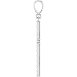 14K White Gold 3/8 CTW Lab-Grown Diamond French-Set Cross Pendant