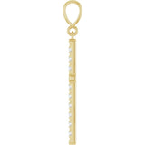 14K Yellow Gold 3/8 CTW Natural Diamond French-Set Cross Pendant