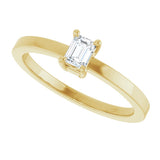 14K Yellow Gold 1/4 CT Lab-Grown Diamond Ring