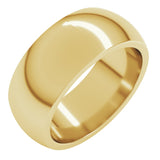 14K Yellow Gold 8 mm Heavyweight Half Round Band Size 6