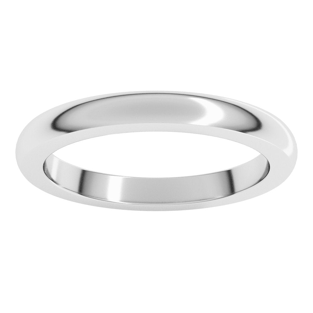 14K White Gold 2.5 mm Heavyweight Half Round Band Size 6