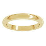 14K Yellow Gold 2.5 mm Heavyweight Half Round Band