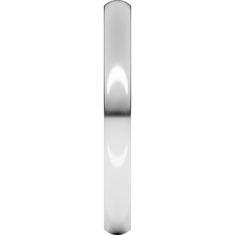 14K White Gold 2.5 mm Heavyweight Half Round Band Size 5