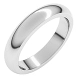 14K White Gold 4 mm Heavyweight Half Round Band Size 6.5
