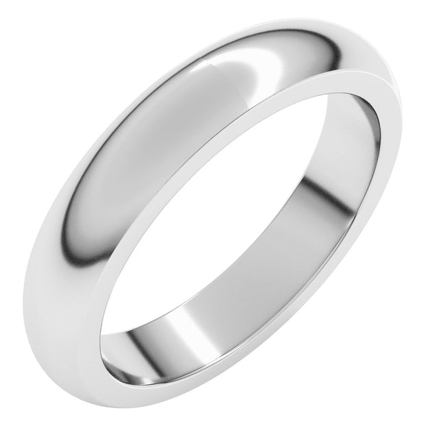 14K White Gold 4 mm Heavyweight Half Round Band Size 6.5