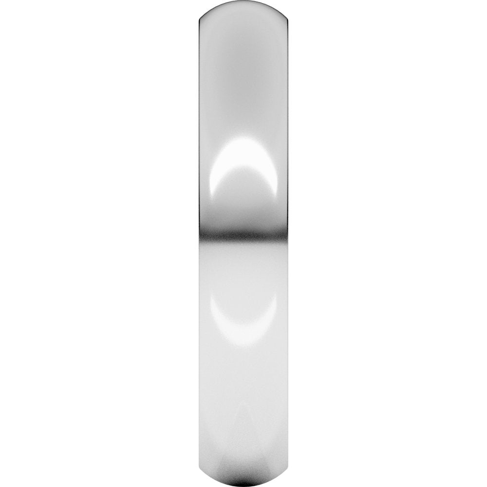 14K White Gold 4 mm Heavyweight Half Round Band Size 6.5
