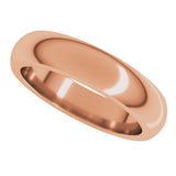 14K Rose Gold 4.5 mm Heavyweight Half Round Band Size 9.5