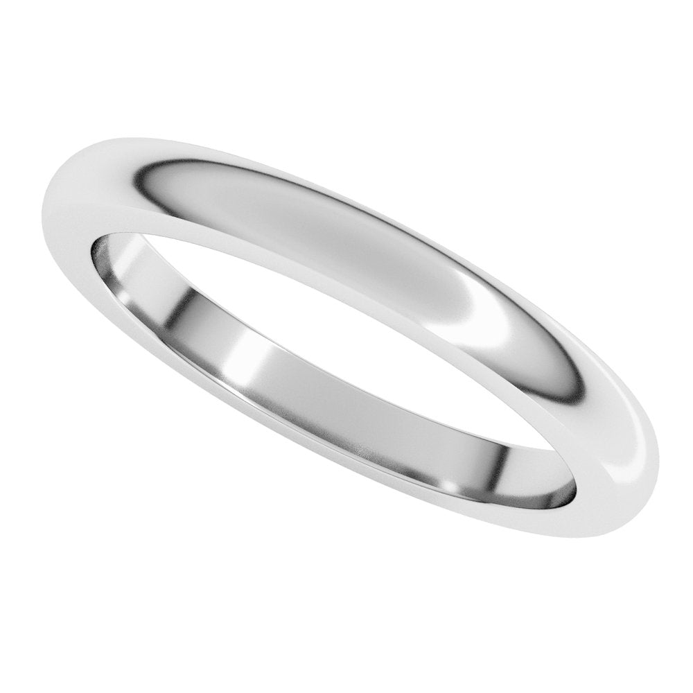 14K White Gold 2.5 mm Heavyweight Half Round Band Size 5