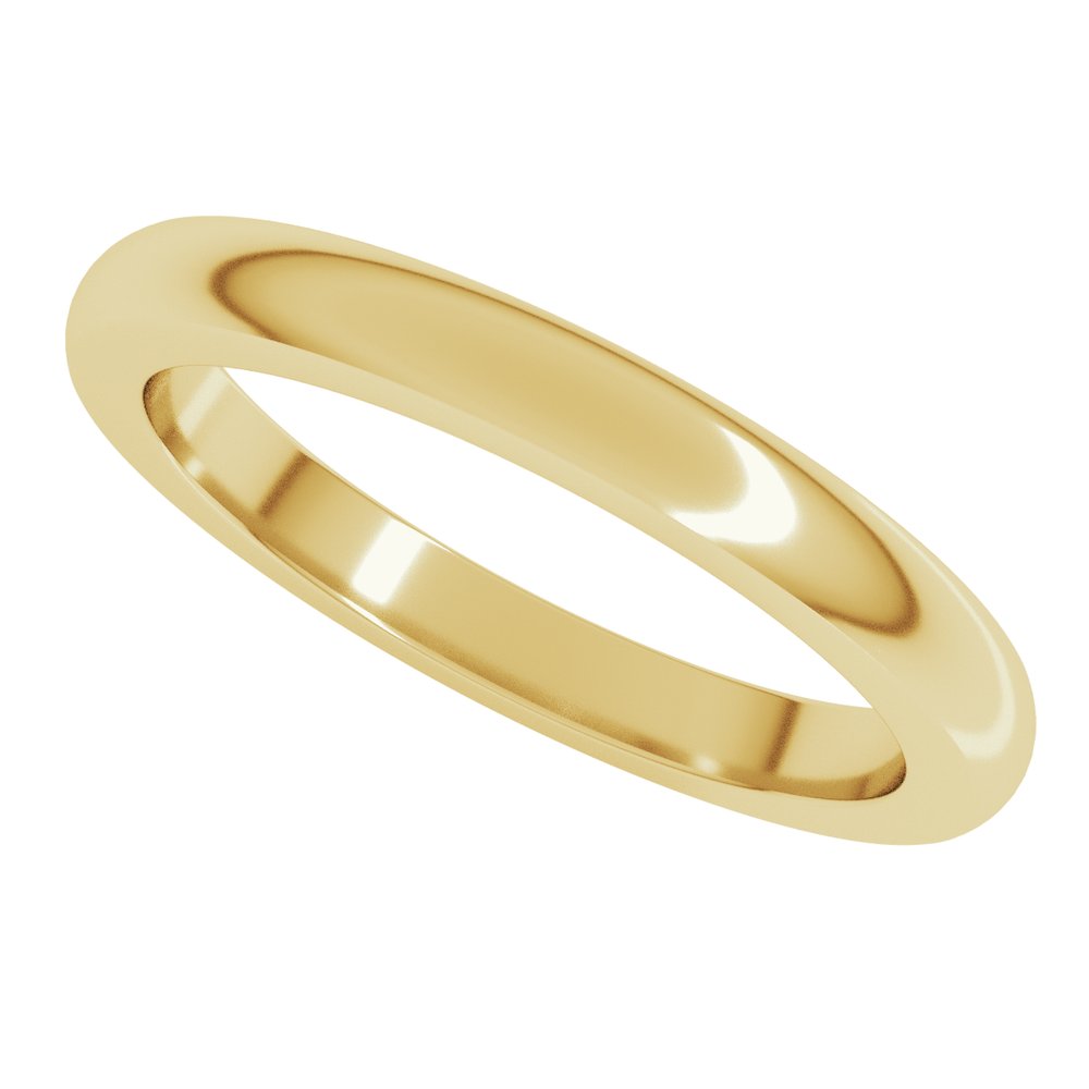 14K Yellow Gold 2.5 mm Heavyweight Half Round Band Size 4.5