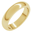 14K Yellow Gold 4.5 mm Heavyweight Half Round Band Size 8