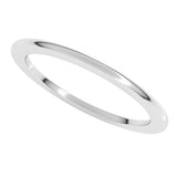 14K White Gold 1 mm Heavyweight Half Round Band Size 7