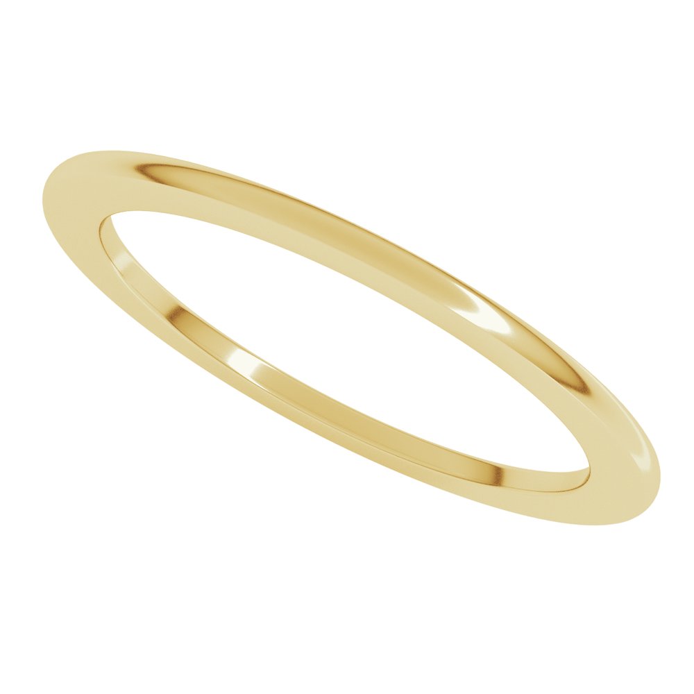 14K Yellow Gold 1 mm Heavyweight Half Round Band Size 7
