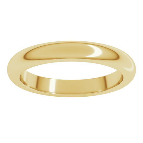 14K Yellow Gold 3 mm Heavyweight Half Round Band Size 4.5