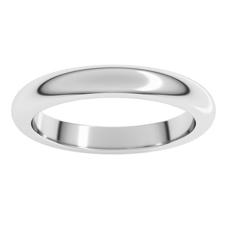 Platinum 3 mm Heavyweight Half Round Band
