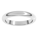Platinum 3 mm Heavyweight Half Round Band Size 7