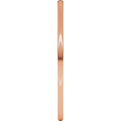 14K Rose Gold 1 mm Heavyweight Half Round Band Size 7