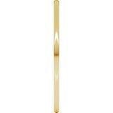 14K Yellow Gold 1 mm Heavyweight Half Round Band Size 7