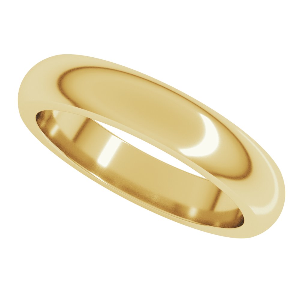 18K Yellow Gold 4 mm Heavyweight Half Round Band Size 6