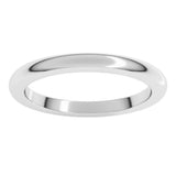 14K White Gold 2 mm Heavyweight Half Round Band Size 5