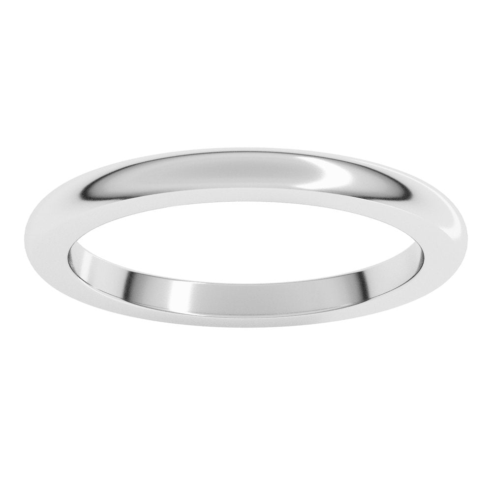 10K White Gold 2 mm Heavyweight Half Round Band Size 7