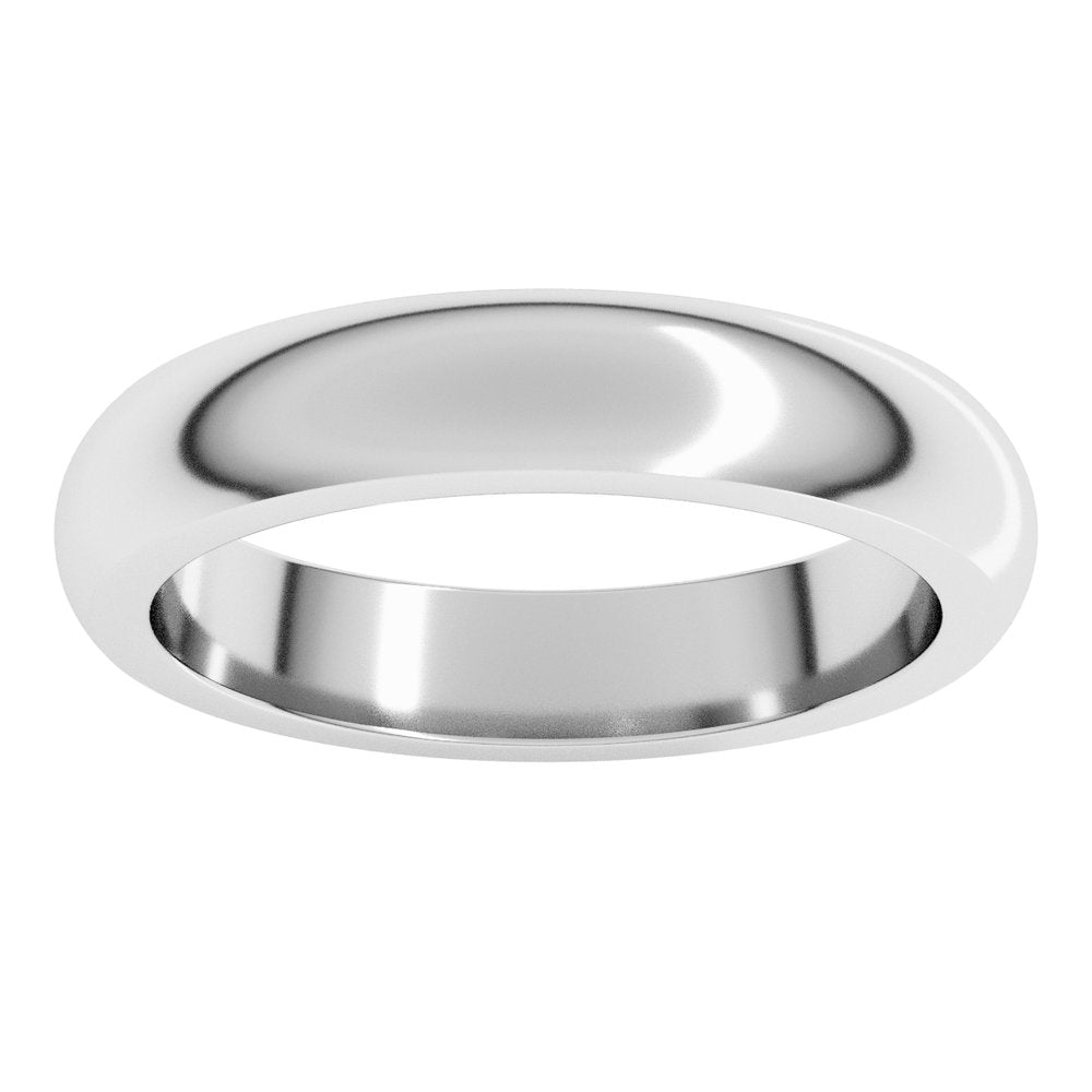 14K White Gold 4 mm Heavyweight Half Round Band Size 6.5
