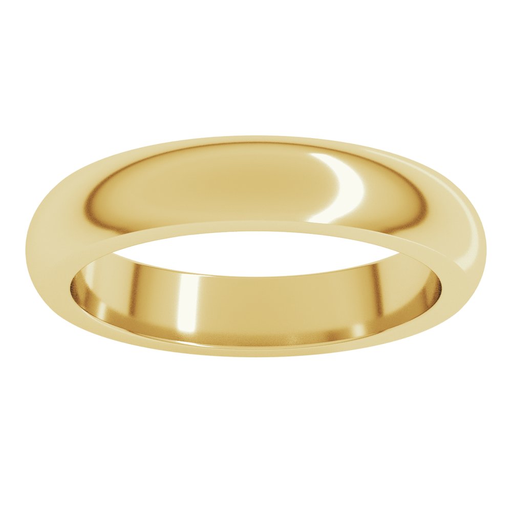 14K Yellow Gold 4 mm Heavyweight Half Round Band Size 5
