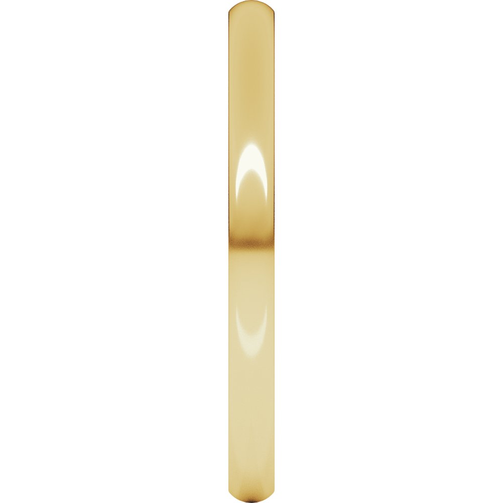 14K Yellow Gold 2 mm Heavyweight Half Round Band Size 10