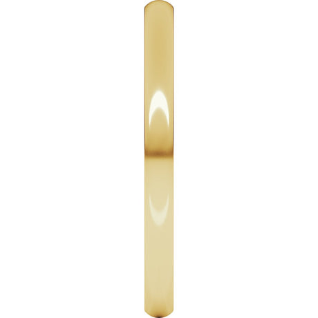 14K Yellow Gold 2 mm Heavyweight Half Round Band Size 10