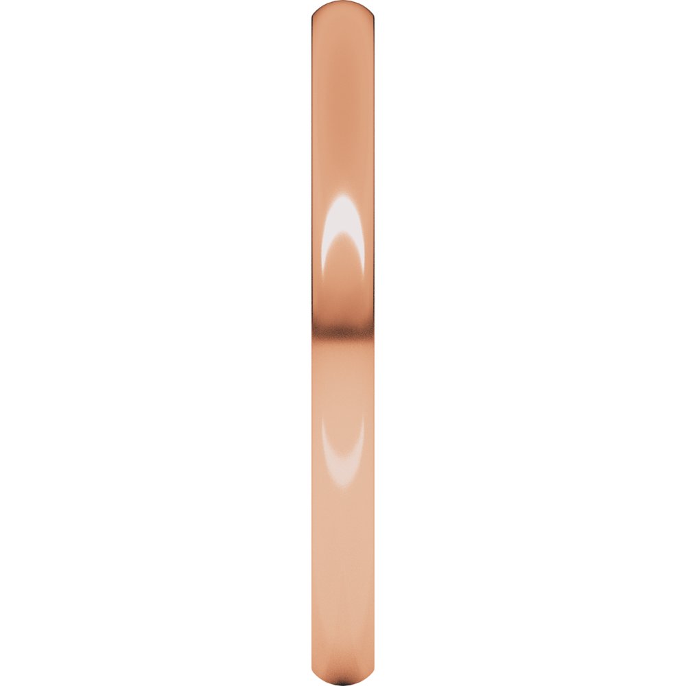 14K Rose Gold 2 mm Heavyweight Half Round Band Size 8.5