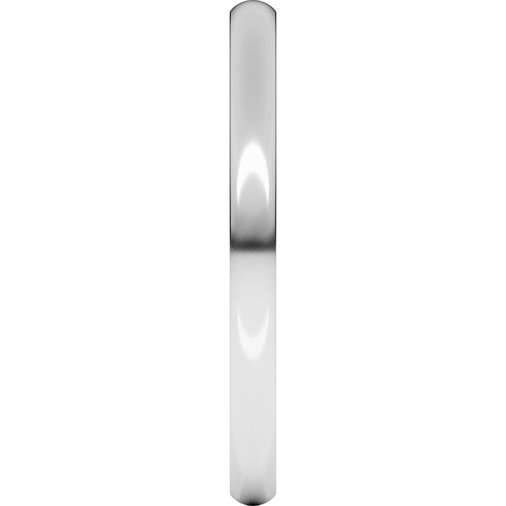 14K White Gold 2 mm Heavyweight Half Round Band Size 5