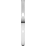 14K White Gold 2 mm Heavyweight Half Round Band Size 5