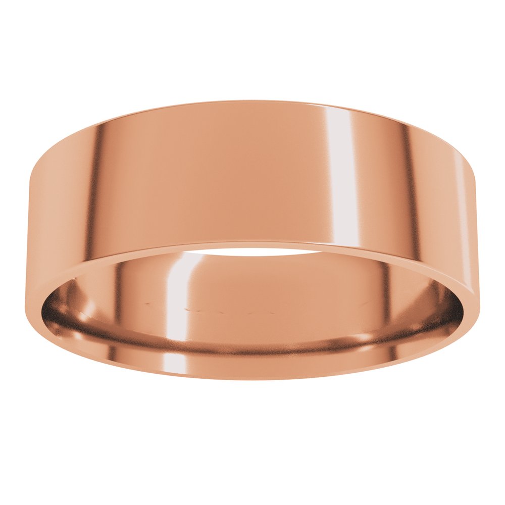 14K Rose Gold 6 mm Ultra-Lightweight Comfort-Fit Flat Band Size 7