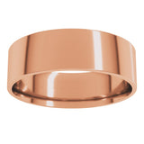 14K Rose Gold 6 mm Ultra-Lightweight Comfort-Fit Flat Band Size 7