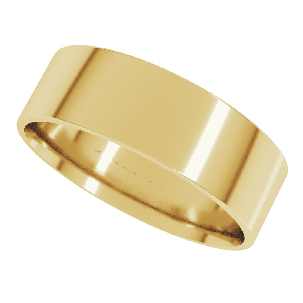 14K Yellow Gold 6 mm Ultra-Lightweight Comfort-Fit Flat Band Size 6