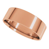 14K Rose Gold 6 mm Ultra-Lightweight Comfort-Fit Flat Band Size 7