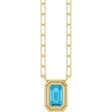 14K Yellow Gold Natural Aquamarine 18" Necklace
