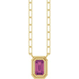 14K Yellow Gold Natural Pink Tourmaline 18" Necklace