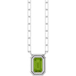 Sterling Silver Natural Peridot 18" Necklace