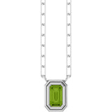 Sterling Silver Natural Peridot 18" Necklace
