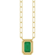 14K Yellow Gold Lab-Grown Emerald 18" Necklace