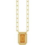 14K Yellow Gold Natural Citrine 18" Necklace