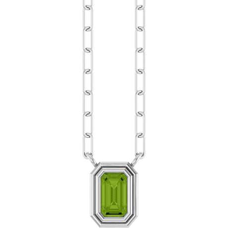 Sterling Silver Natural Peridot 18" Necklace