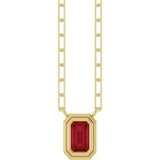 14K Yellow Gold Lab-Grown Ruby 18" Necklace