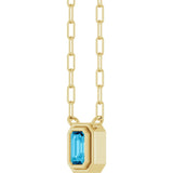 14K Yellow Gold Natural Aquamarine 18" Necklace