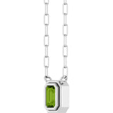 Sterling Silver Natural Peridot 18" Necklace